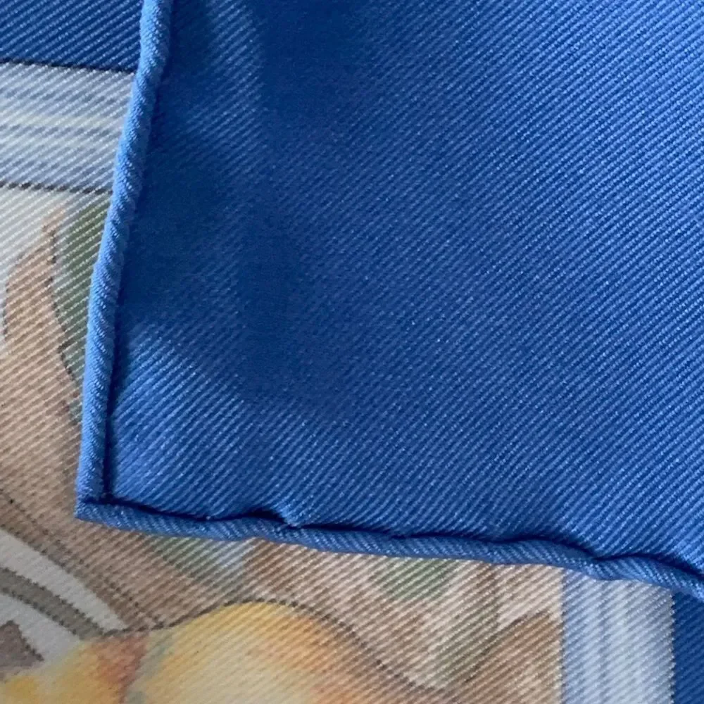 Herme's Claude Monet Giverny Garden Blue Pink Silk Scarf 35" square 1989 NIB - Picture 14 of 16